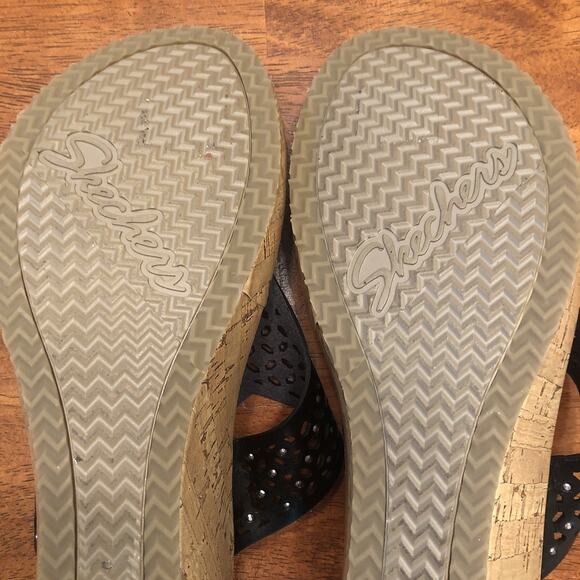 NEW Skechers Cali Beverlee - Pier Stroll Sandals Thongs Flip Flops Black Size 10 - Picture 9 of 11